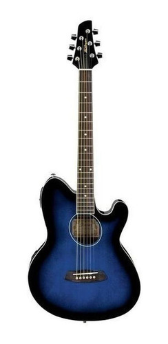 Imagen 1 de 3 de Guitarra Electroacústica Ibanez Talman TCY10E para diestros transparent blue sunburst high gloss brillante