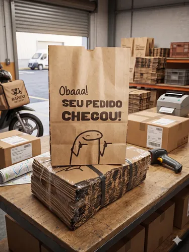 Saco Kraft Delivery P C/100 Un 24x17x10 Papel Kraft Sos