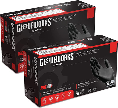 Guantes De Limpieza Negro Sin Talco Talla 2xl