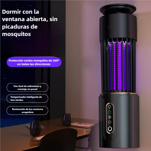 Lámpara Repelente Eléctrica Recargable Mata Mosquitos Mosca 4500V Usb Color Azul