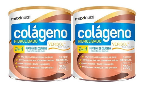 Colágeno Hidrolisado 2em1 Verisol - 2un De 250g  - Maxinutri