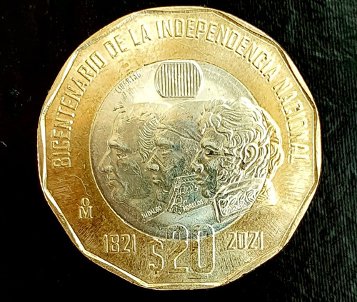 Moneda De 20 Pesos Bicentenario De La Independencia Nacional