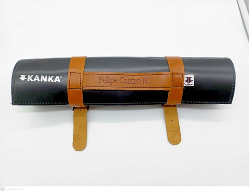Imagen 7 de 9 de Bolso Porta Cuchillos De Cuero Kanka + Grabado Gratis 4 Unid
