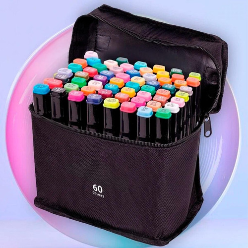 Kit Canetinha 60 Unidades Pintura Escolar Linha Profissional