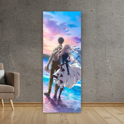 Imagen 3 de 8 de Cuadro Grande 30x80 Cm Violet Evergarden Violet Y Gilbert