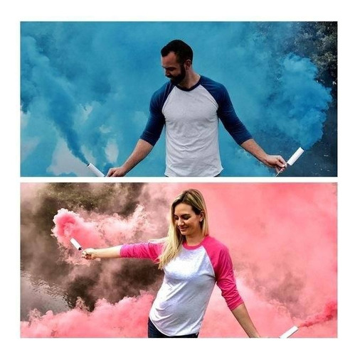 Humos Bengala Bomba Revelación Sexo Bebe Gender Reveal 2 Pz