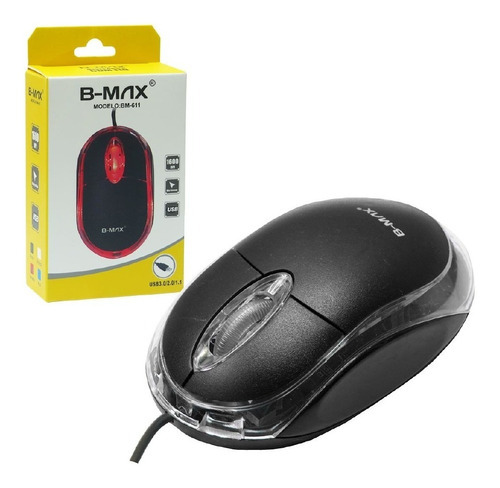 Mouse Com Fio Usb Mini Para Notebook Computador Ergonômico Cor Preto