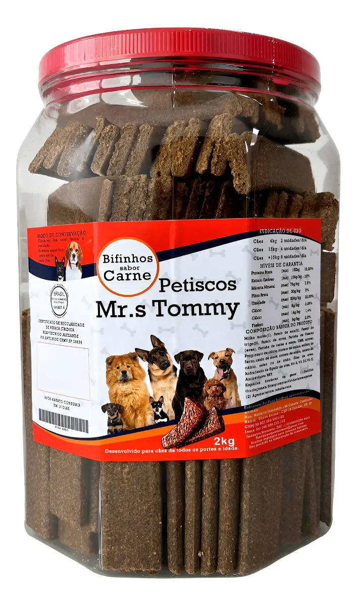 Petisco Bifinho Para Cachorro Super Premium Carne Pote 2kg