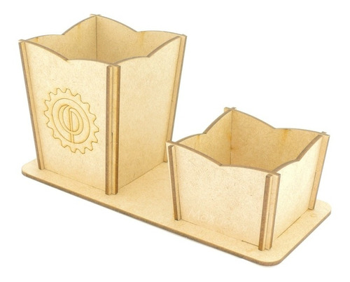 Porta Flores E Porta Lápis De Mesa Mdf - Eng. Florestal