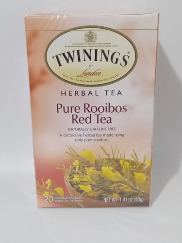 Chá Vermelho Twining Of London Rooibos Pure 20 Unid 40g