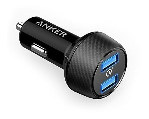 Cargador P/auto Anker 2 Puertos Usb 3.0 P/carga Rápida 39w