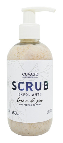 Cuvage Scrub Exfoliante Crema De Pies Con Pepitas Nuez 250ml