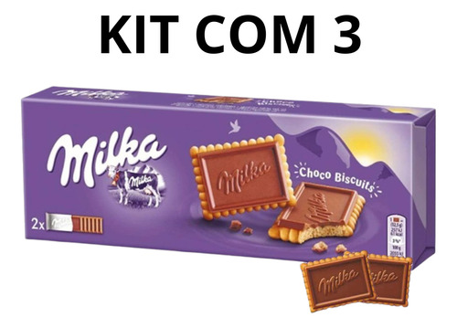 Milka Choco Biscuit 150gr Kit Com 3 Peso 450-gramas