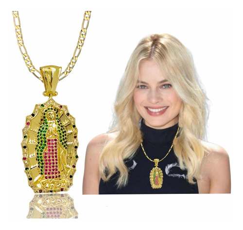 Collar Virgen De Guadalupe Premium Oro Lam.18k