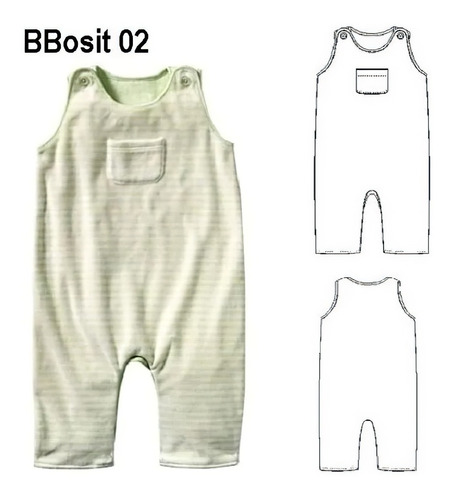 ( Moldes De Ropa)  Osito Enterito Bebe 0902