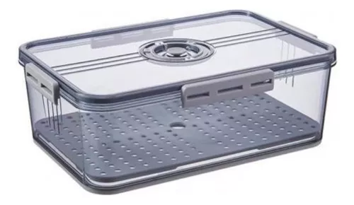 Taper plastico organizador de comida hermetico con trabas apto freezer  heladera 1,5lts