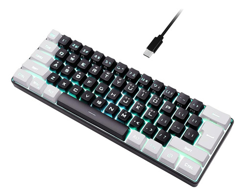 60% Teclado Para Juegos Con Cable, Mini Teclado Rgb Retroilu