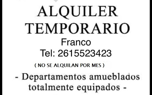 Alojamiento En Mendoza Capital Alquiler Temporario Y Turístico 