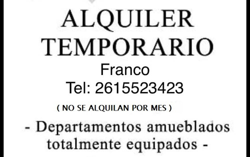 Alojamiento En Mendoza Capital Alquiler Temporario Y Turístico Atendido Por Sus Dueño , Dedicando Toda La Atención A Nuestros Turistas Ubicado En El Centro De La Ciudad De Mendoza De Primer Nivel