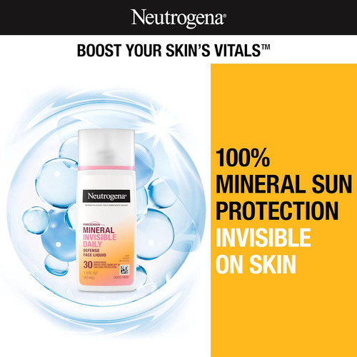 Neutrogena Mineral Invisible Daily 1.4 Oz 40 Ml Purescreen+
