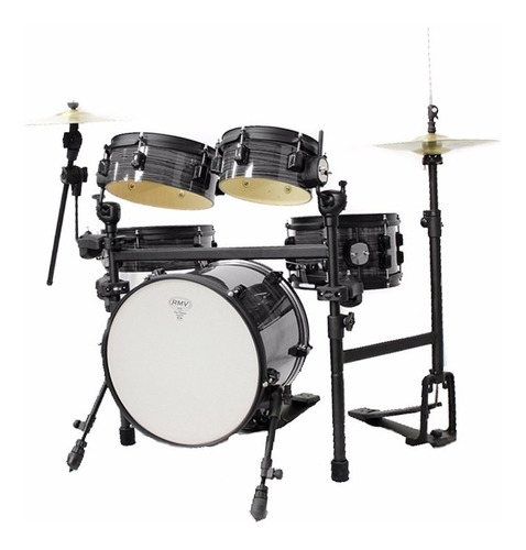 Mini Bateria Acústica Rmv Travel Cafe Kit Pbjt 14972 C/ Rack