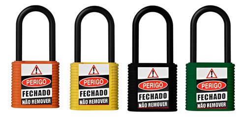 Cadeado Bloqueio Padrão Nr10 Nr12 Loto Cores Cor Amerelo