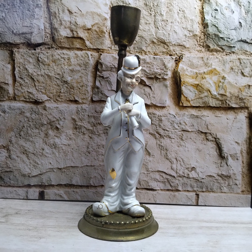 Antiguo Velador Con Figura De Porcelana (Usado)