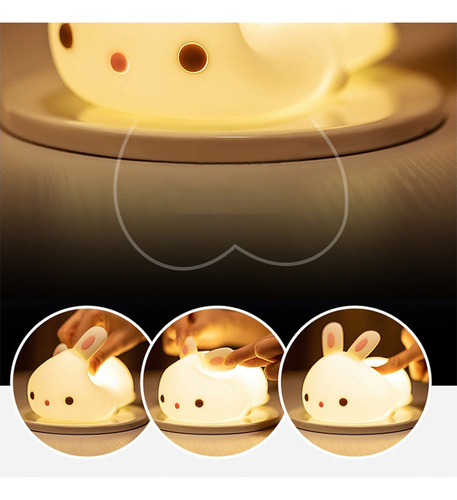 Bonita Lámpara Nocturna Con Forma De Conejito, Iluminación S