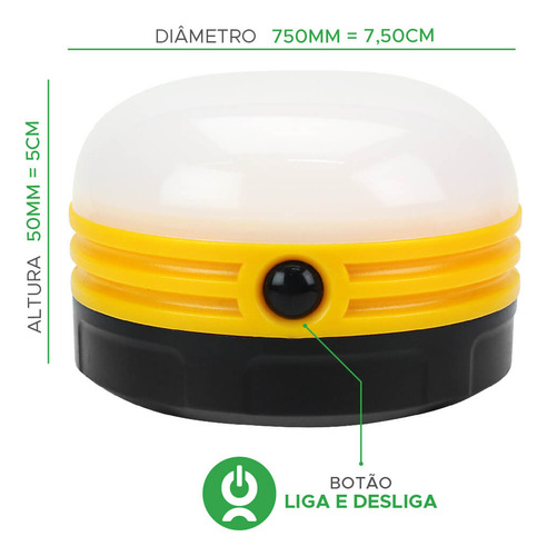 Kit Lona 6x3 Azul Impermeável + Lâmpada Camping Lanterna Led