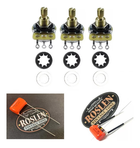 3 X Potenciômetro Cts 250ka + Orange Drop 022 + Treble Bleed