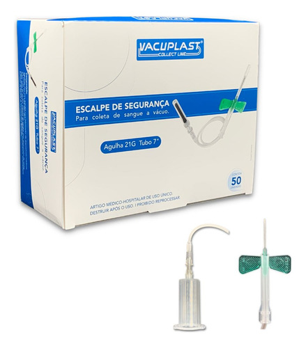 Kit Escalpe 21g Coleta Vácuo + Adaptador De Agulha C/250