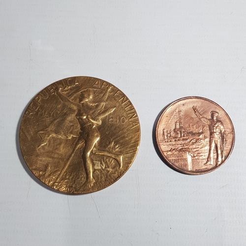 Antiguas Medallas Centenario 1810 - 1910 Lote X 2 Mag 60118