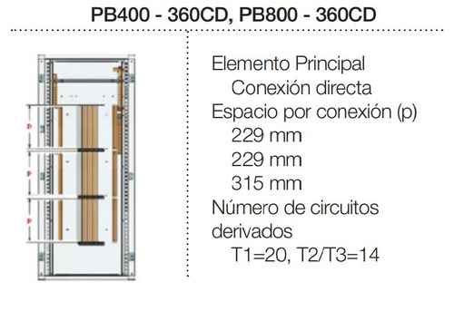 Abb Pb800-360cd-mex Tablero C/zapatas Panelboard Artu L 800a