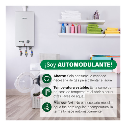 Terma A Gas Bosch Glp Premium 18l Automodulante + Kit