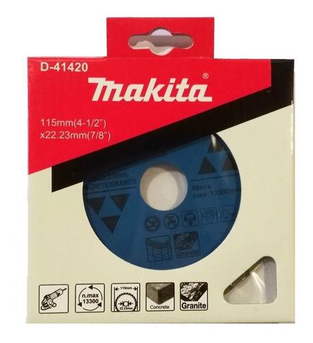 Imagen 2 de 2 de Disco Diamantado Turbo Segmentado 115 Mm Makita D-41420