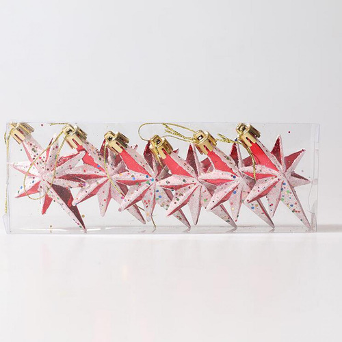 Enfeites De Árvore De Natal Pendurados De 8 Pontas 6pcs