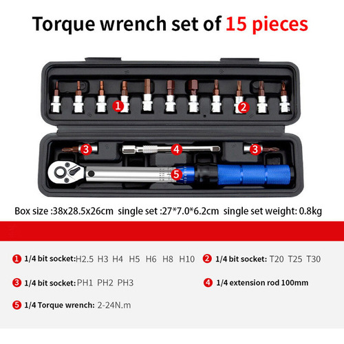 Chave De Torque De Tração De 1/4 Para Motocicleta De 2-24 N
