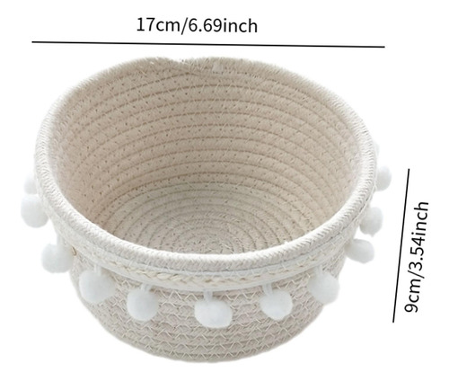 Cesta De Almacenamiento Tejido A Mano Cesta De Pan 17cmx9cm