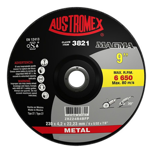 Disco De Corte Y Desbaste Austromex 3821 Mg 9