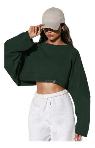 Sudadera Con Capucha Corta Con Cuello Redondo