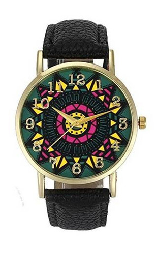 Reloj Geneva Unisex Watch-183 Tablero Con Diseño De Arte