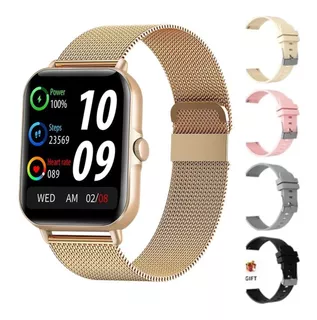 Relogio Feminino Luxo Dourado Smart Whatch 5 Pulseiras Color