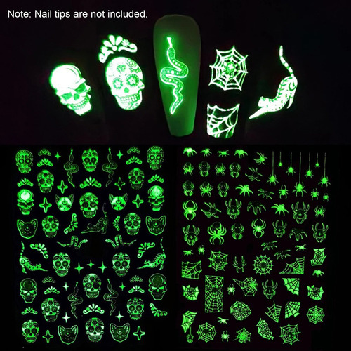 1 Lámina De Pegatinas 3d Para Decoración De Uñas De Hallowee
