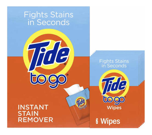 Tide To Go Wipes Toallitas Removedoras De Manchas Ropa 6pc