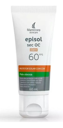 Protetor Solar Episol Claro 60ml Efeito Mate Fps60 Sec Oc