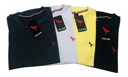 Camisetas Masculinas Basica Gola Redonda 5 Unidades, Algodão