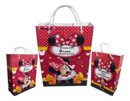 Sacolinha Personalizadas Minnie Lembrancinha Com 350unidades