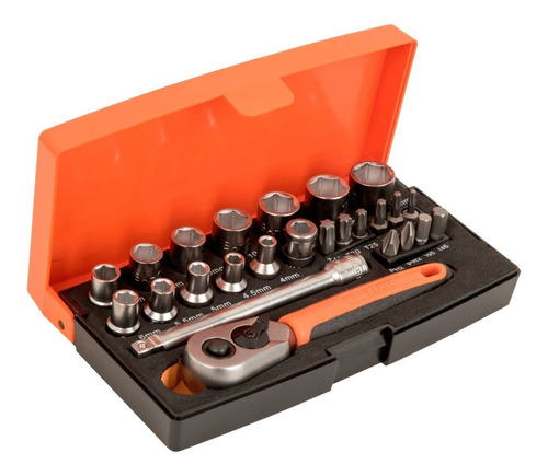Imagen 2 de 9 de Juego Tubo Bocallave 1/4 Bahco Sl25-a Torx Allen 25 Piezas