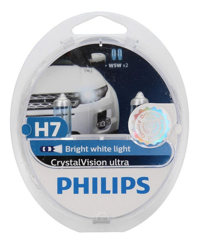2x Lampara Philips H7 Cristal Ultra 12972 12v 55w Px26d W5w.