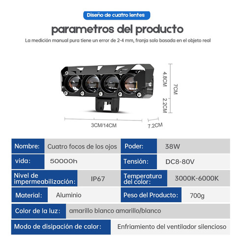 Faros De Lupa Doble Color For Auto, Motocicleta